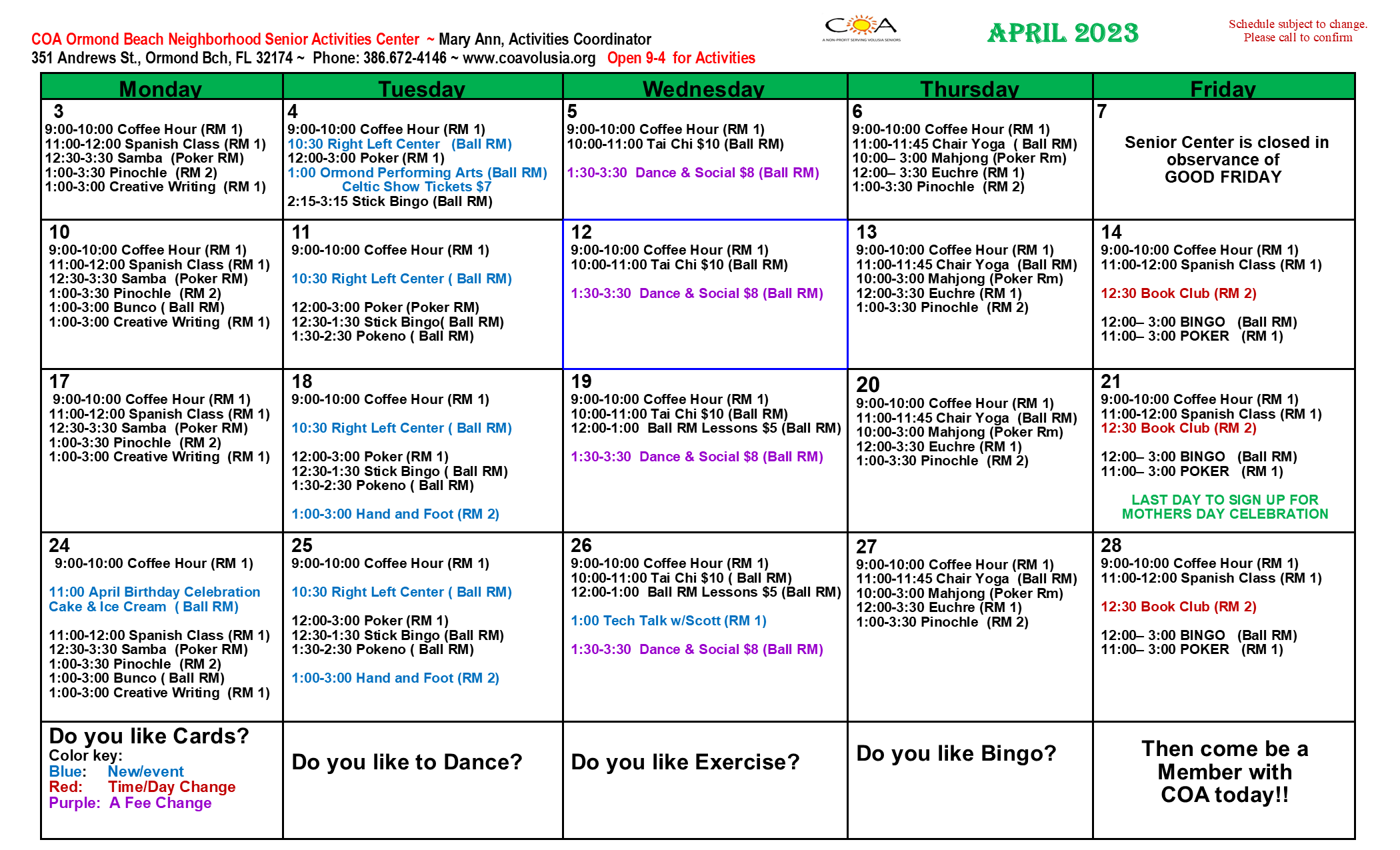 COA Ormond Beach Senior Center & Neighborhood Dining Site